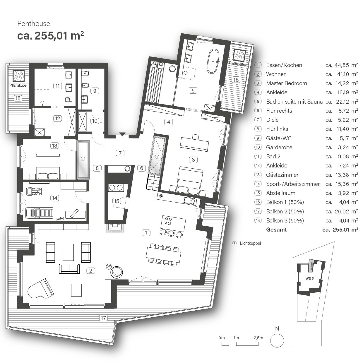 Immobilienangebot - Düsseldorf - Wohnung - Le Ciel – Einzigartiges Penthouse mit großzügigem Dachgarten