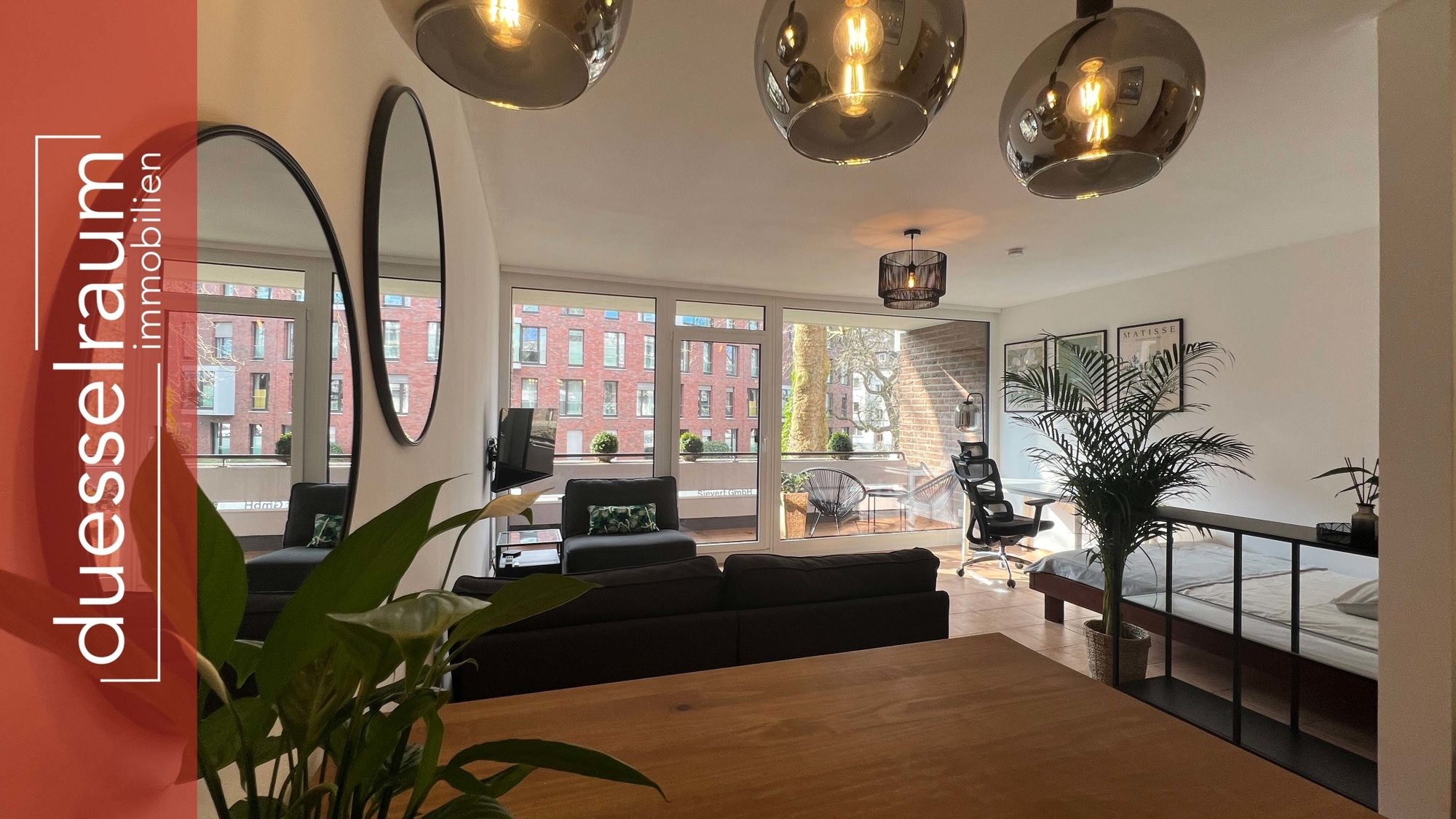 Immobilienangebot - Düsseldorf - Alle - Oberkassel: Modernisiertes Apartment mit hochwertiger Marken-Einbauküche, komplett möbliert!