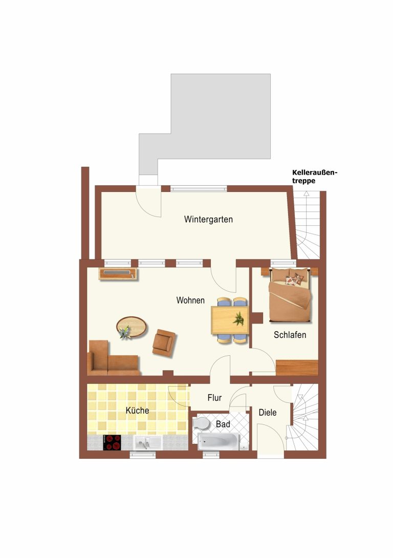 Immobilienangebot - Düsseldorf - Alle - Reihenendhaus in Unterrath mit viel Potenzial: Sanierungsbedürftig mit Garten & Stellplatz