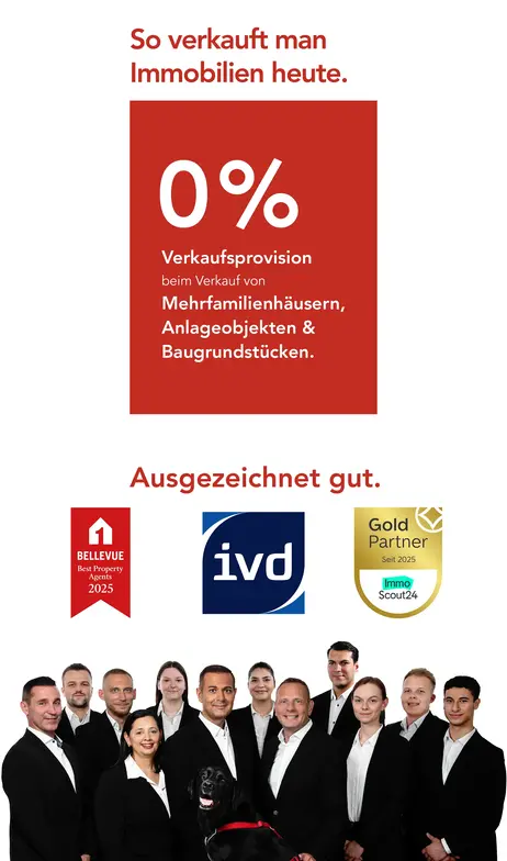 Das Team von duesselraum immobilien, ihre Provisionssätze und Auszeichnungen.