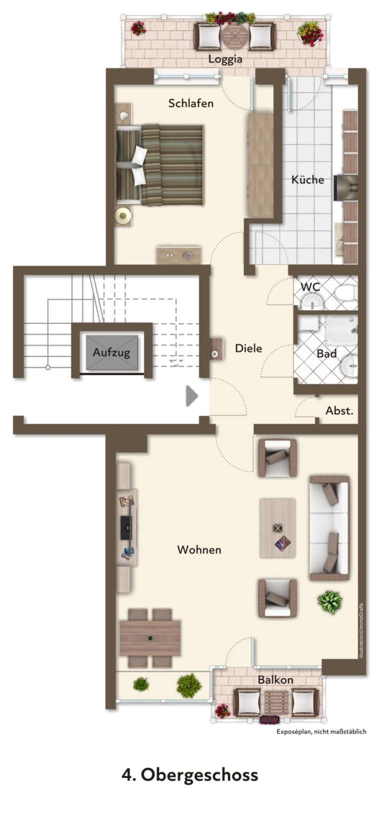 Immobilienangebot - Düsseldorf - Alle - Golzheim: Katzensprung zum Rhein - Toll aufgeteilte Wohnung mit zwei Balkonen und Einzelgarage!