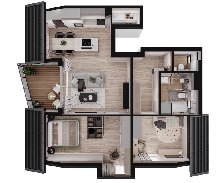 Immobilienangebot - Düsseldorf - Alle - Exklusives Penthouse über den Dächern von Unterbach – 3-Zimmer-Eigentumswohnung mit ca. 99 m²