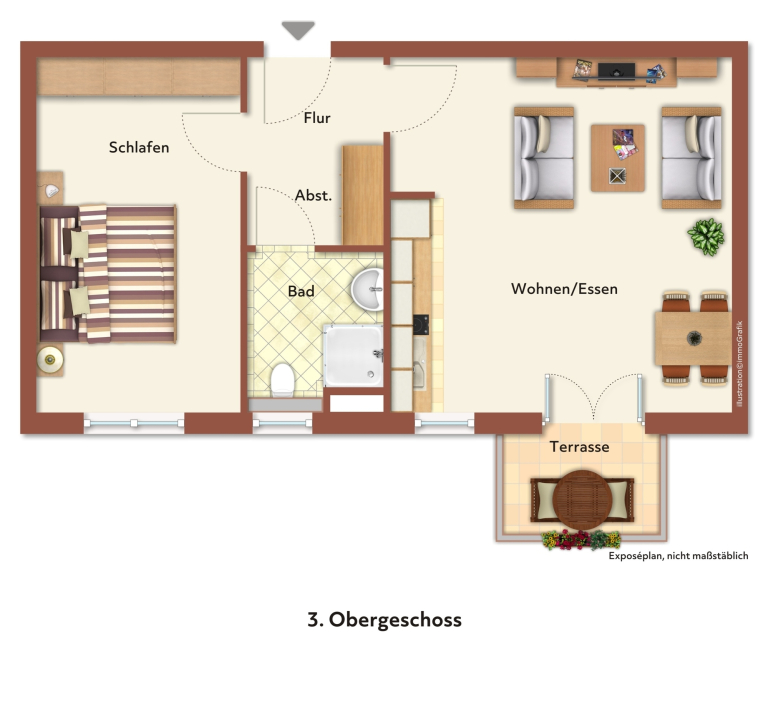 Immobilienangebot - Düsseldorf - Alle - Holthausen: Kapitalanlage mit Perspektive -gut vermietete 2-Zimmerwohnung mit Balkon in ruhiger Lage