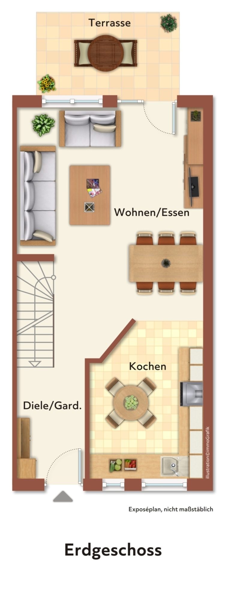 Immobilienangebot - Düsseldorf - Alle - Düsseldorf-Lichtenbroich: gepflegtes Reihenmittelhaus mit Garten und Garage in ruhiger Lage