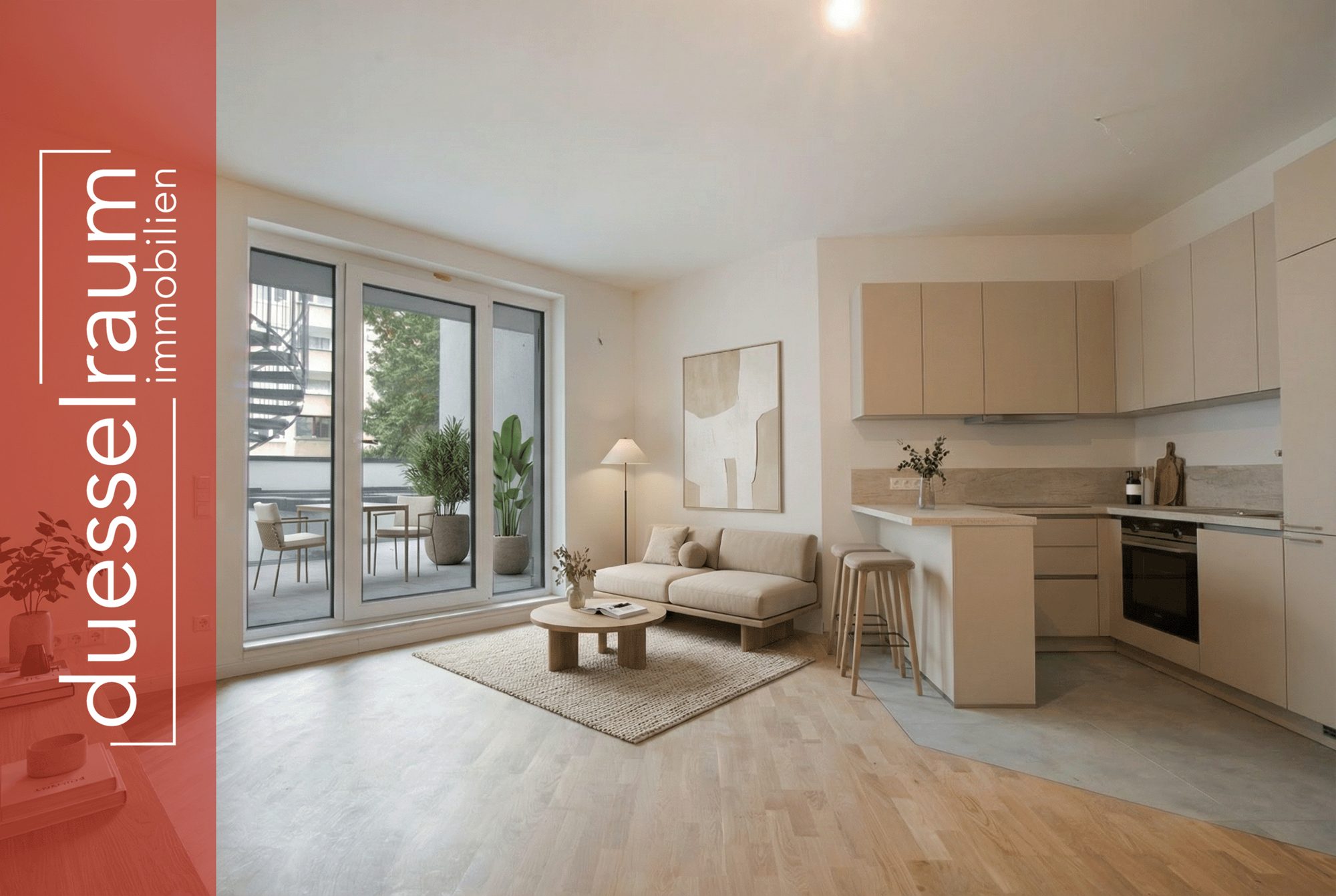 Immobilienangebot - Düsseldorf / Stadtmitte - Alle - Erstbezug! Exklusive 3-Zimmer-Wohnung im 4. OG mit Terrasse – hochwertiger Neubau in Stadtmitte