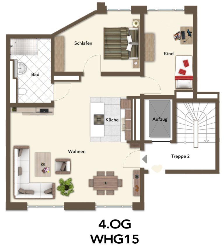Immobilienangebot - Düsseldorf / Stadtmitte - Alle - Erstbezug! Exklusive 3-Zimmer-Wohnung im 4. OG – hochwertiger Neubau in Stadtmitte