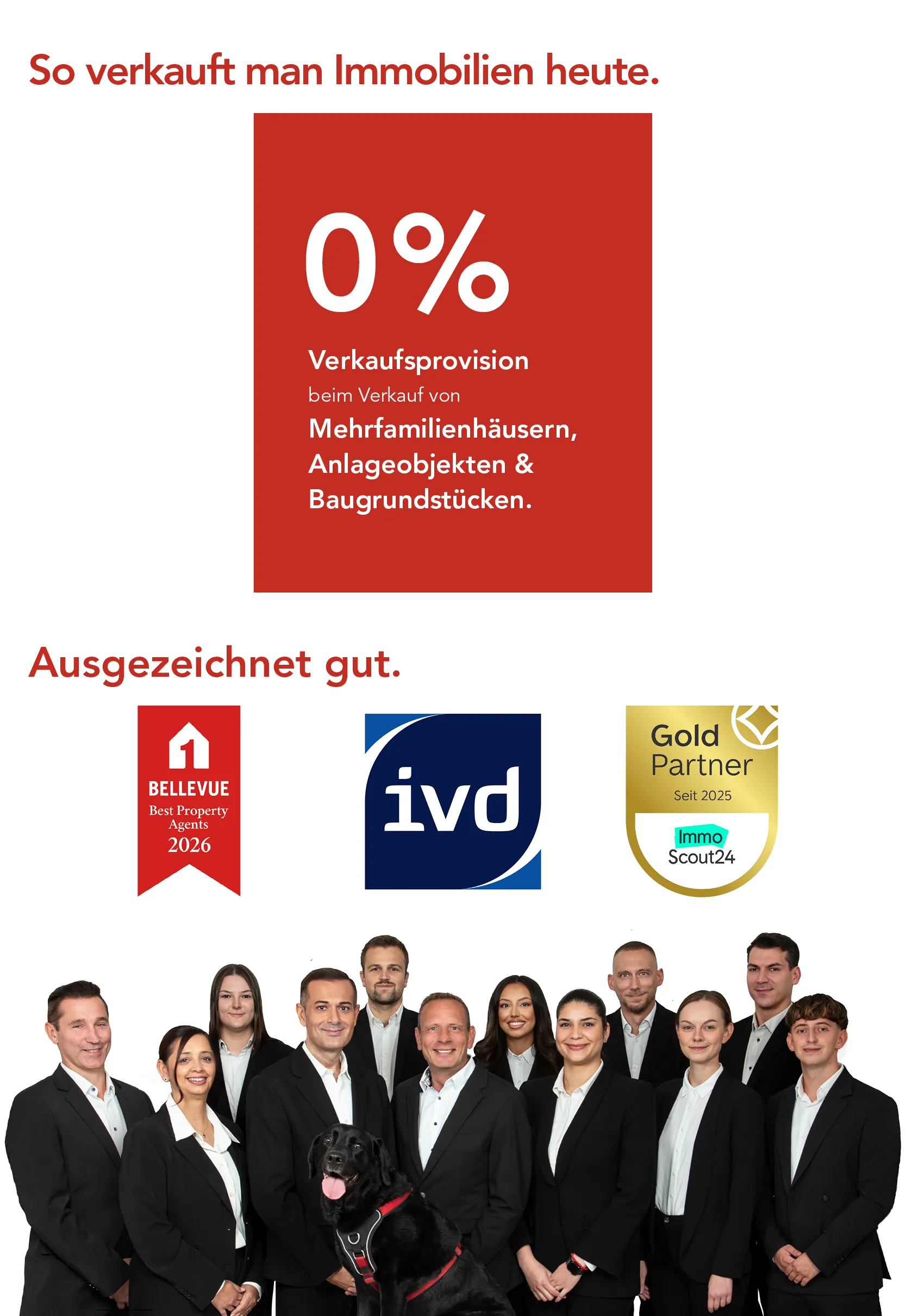 Das Team von duesselraum immobilien, ihre Provisionssätze und Auszeichnungen.