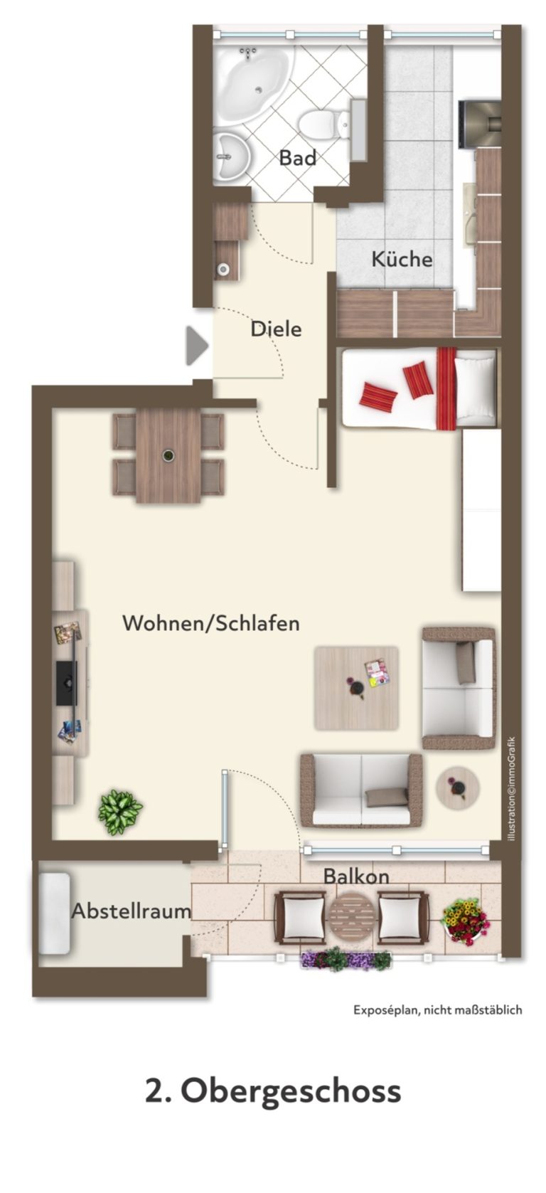 Immobilienangebot - Düsseldorf - Alle - Golzheim: Frühling im neuen Zuhause - sanierungsbedürftige 1-Zimmer-Wohnung mit Südbalkon!