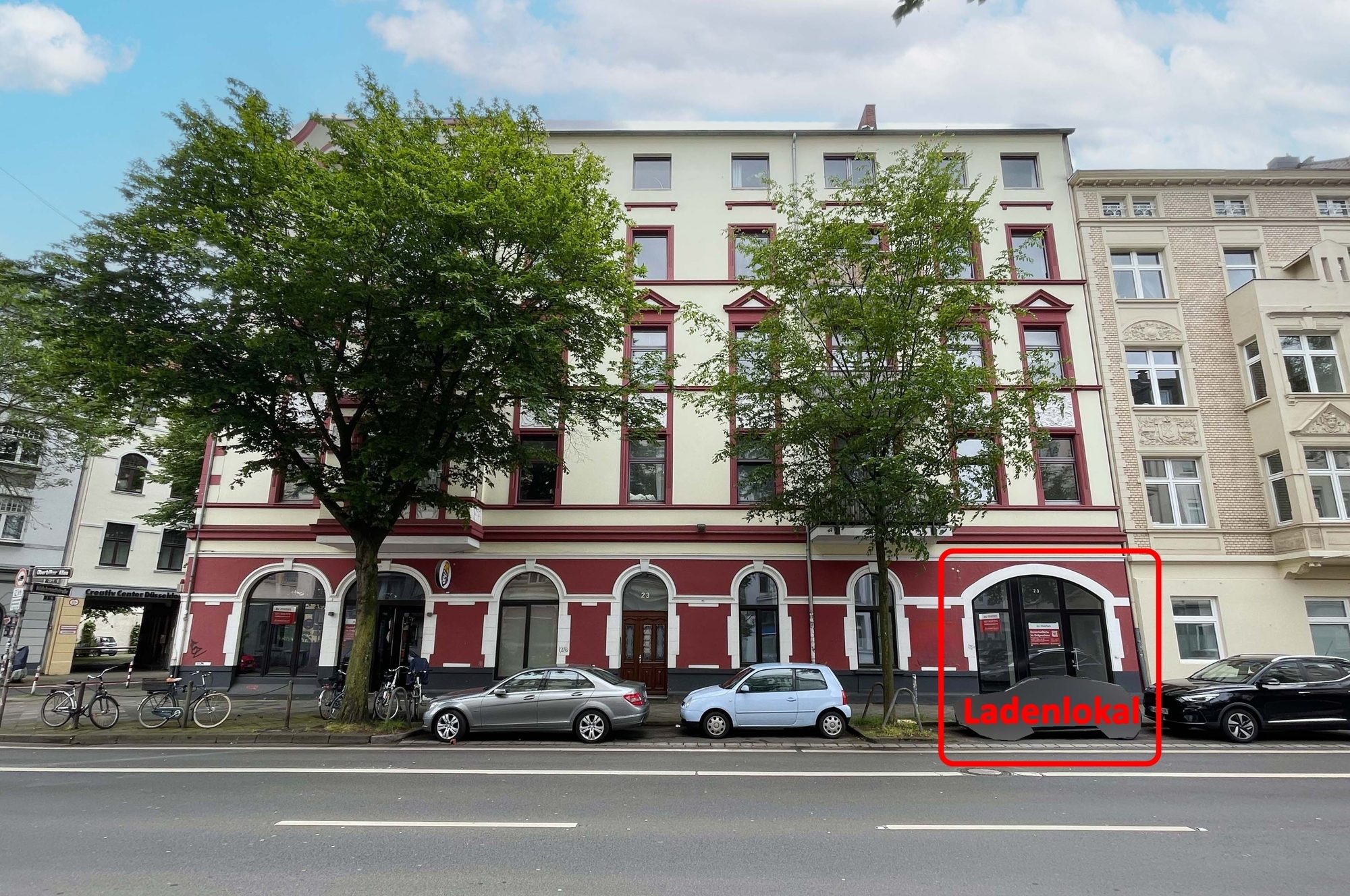 Immobilienangebot - Düsseldorf - Alle - Friedrichstadt: moderne Laden- oder Bürofläche im prachtvollen Jugendstilhaus in guter Lage!