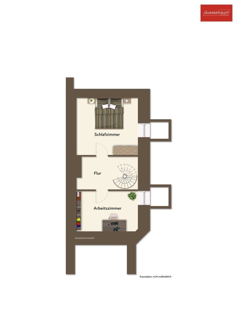 Immobilienangebot - Düsseldorf / Derendorf - Alle - Derendorf: Ihr neues Zuhause mit Gartenidylle – individuelle 2-Ebenen-Wohnung mit Potenzial