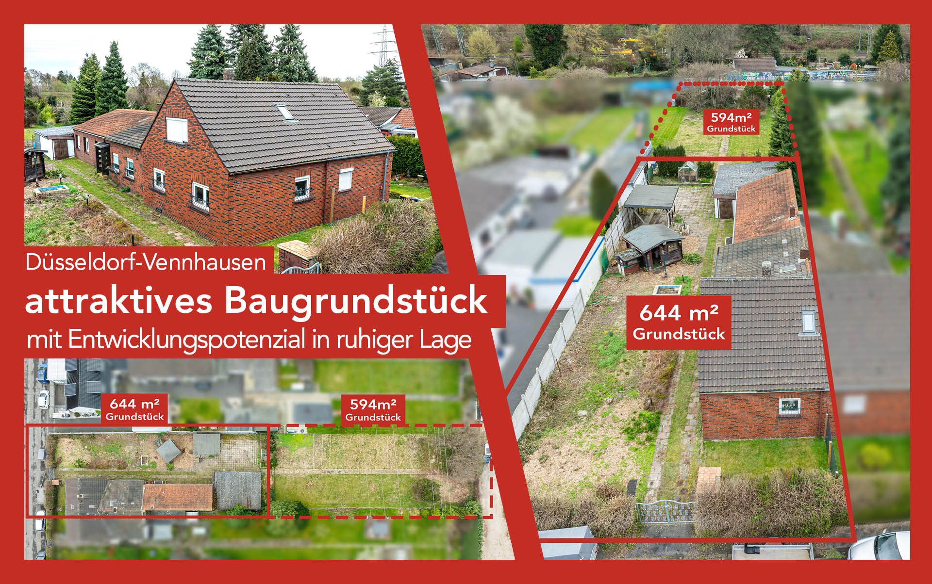 Immobilienangebot - Düsseldorf - Alle - Vennhausen: attraktives Baugrundstück für individuelle Wohnkonzepte mit zusätzlicher Gartenfläche