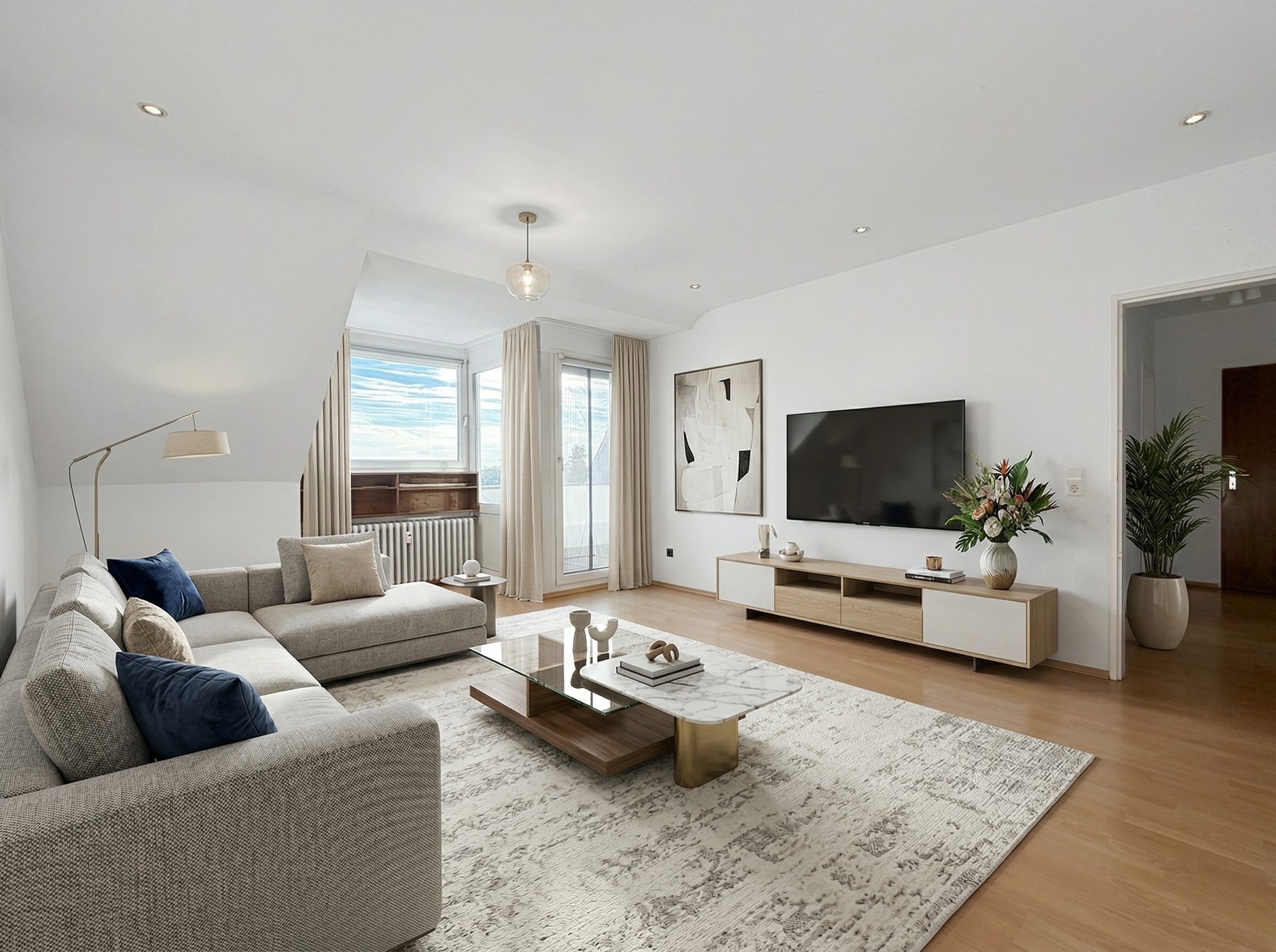 Immobilienangebot - Düsseldorf - Alle - Düsseldorf-Unterbach: helle 2-Zimmer-Dachgeschosswohnung mit Südwestbalkon!