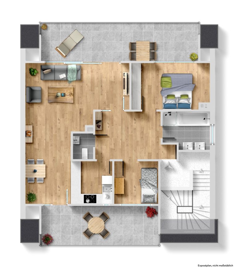 Immobilienangebot - Düsseldorf - Alle - Düsseldorf-Rath: Attraktive 3-Zimmer-Wohnung mit zwei Balkonen – ab sofort bezugsfrei!
