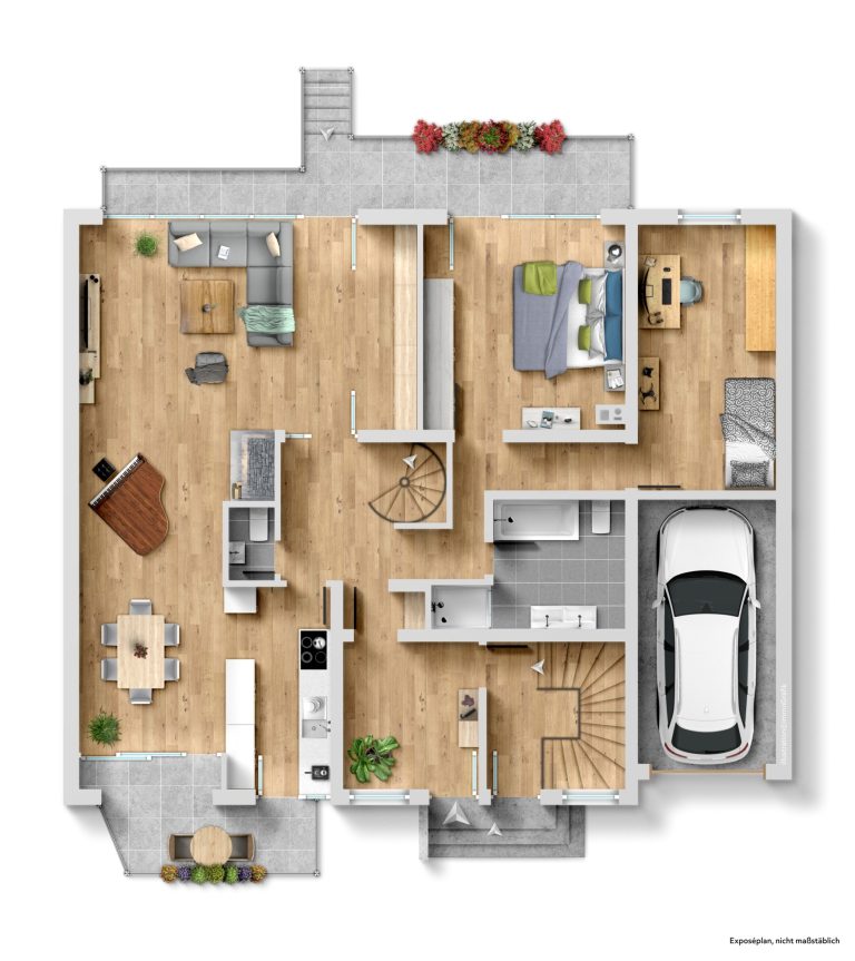 Immobilienangebot - Düsseldorf - Alle - Düsseldorf-Rath: Maisonette mit Hauscharakter, Garten und separat vermietetem Appartement!