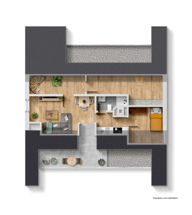 Immobilienangebot - Düsseldorf - Alle - Düsseldorf-Rath: Maisonette mit Hauscharakter, Garten und separat vermietetem Appartement!