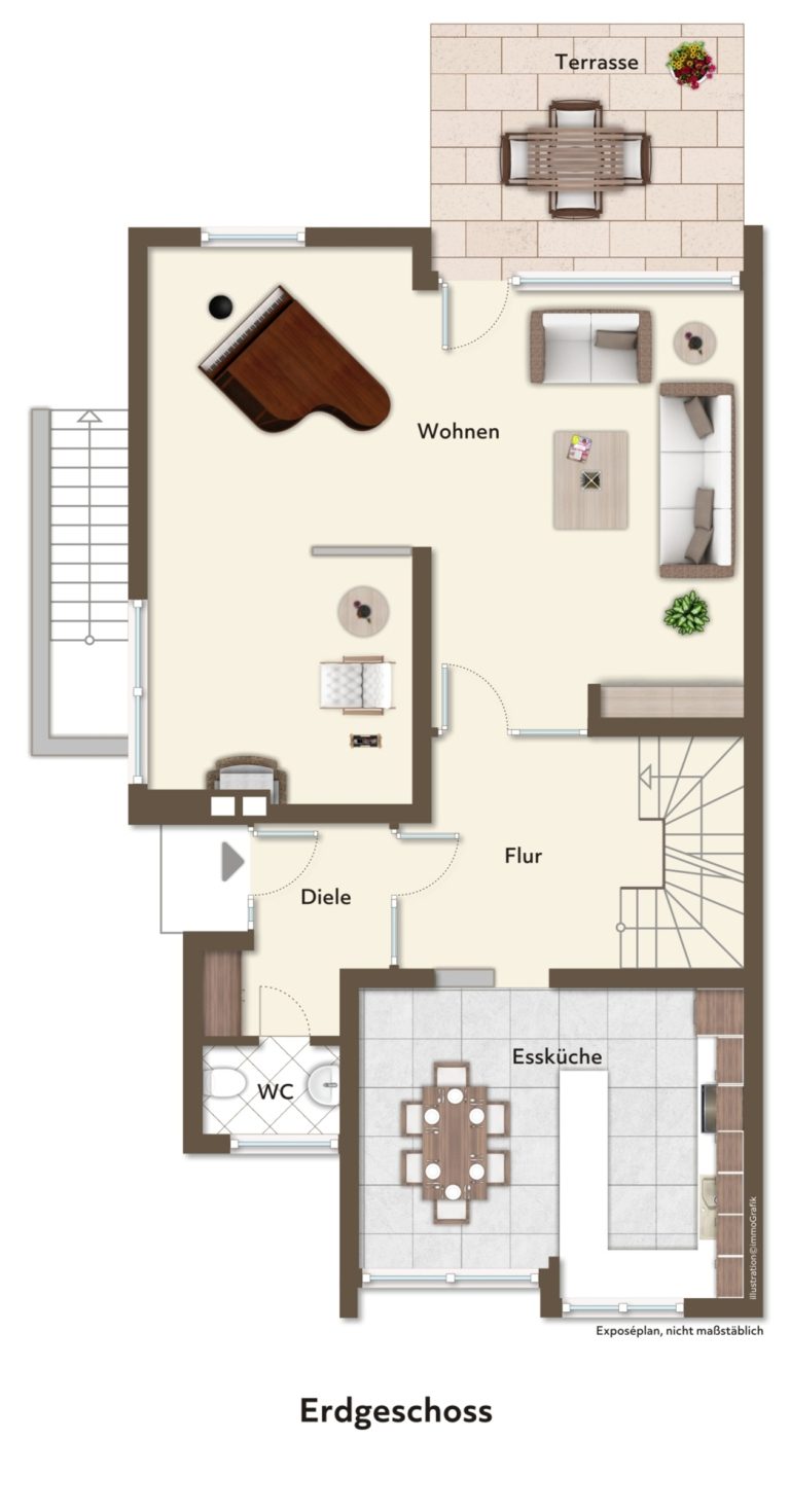 Immobilienangebot - Mettmann - Alle - Mettmann-Metzkausen: Viel Platz für die Familie - Großzügiges Reihenendhaus mit Garten und Garage!