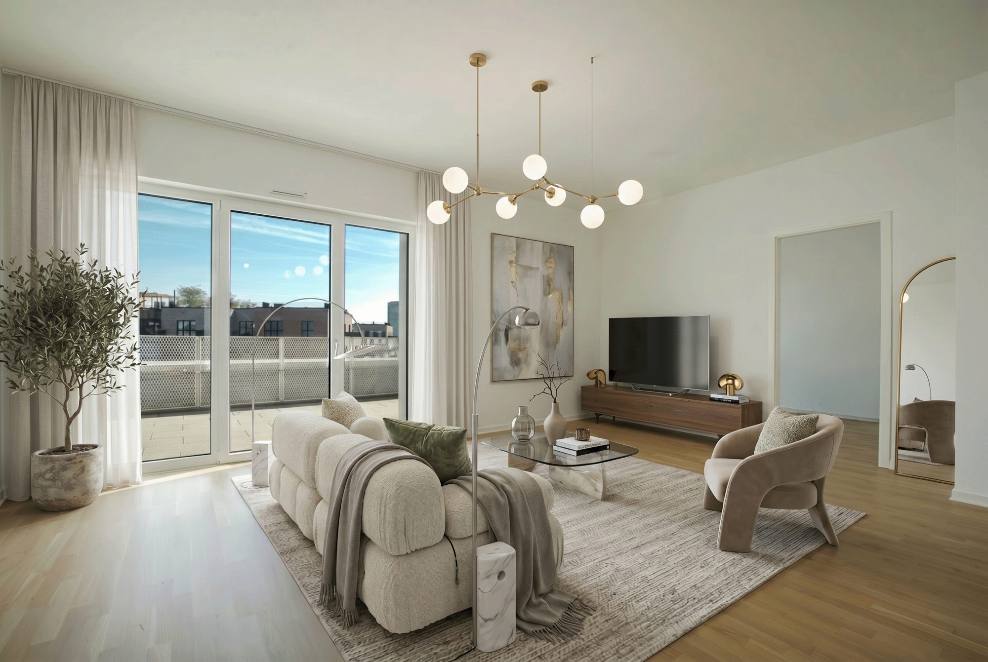 Immobilienangebot - Düsseldorf - Alle - Düsseldorf-Derendorf: Penthouse mit Einbauküche im Quartier maxfrei – Großzügig Wohnen mit Weitblick