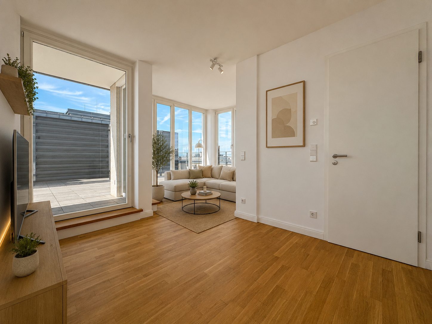 Immobilienangebot - Düsseldorf - Alle - Heinrich Heine Gärten: repräsentative 3-Zimmer-Wohnung mit Süd-West-Balkon und Dachterrasse!