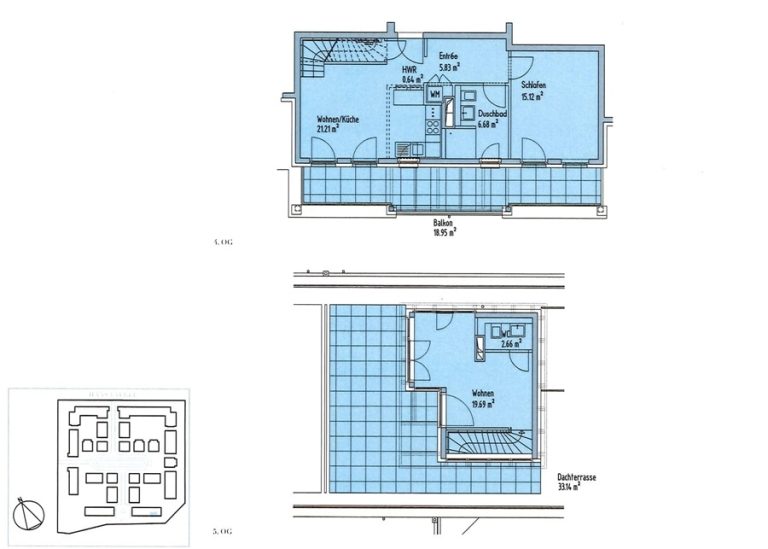 Immobilienangebot - Düsseldorf - Alle - Heinrich Heine Gärten: repräsentative 3-Zimmer-Wohnung mit Süd-West-Balkon und Dachterrasse!