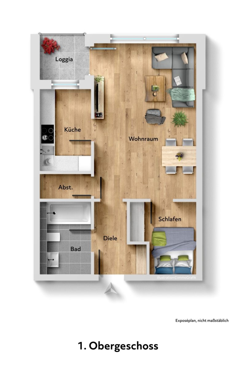 Immobilienangebot - Düsseldorf / Lichtenbroich - Alle - Lichtenbroich: helle 1-Zimmerwohnung mit Balkon & Tiefgaragenstellplatz in ruigher Lage