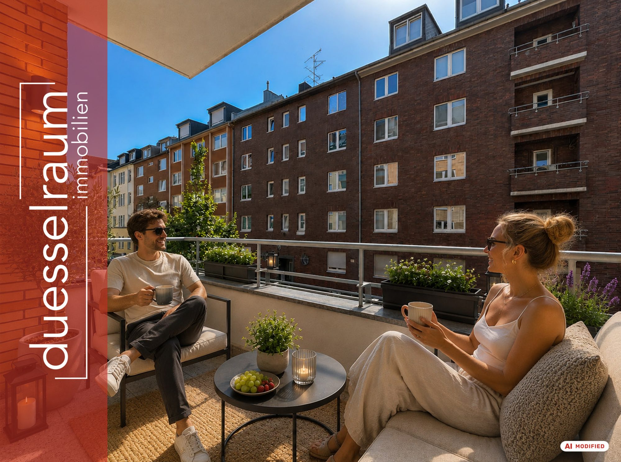 Immobilienangebot - Düsseldorf - Alle - Unterbilk: Zuhause mit Aussicht: 4 Zimmer, 2 Balkone & Blick auf den Rheinturm