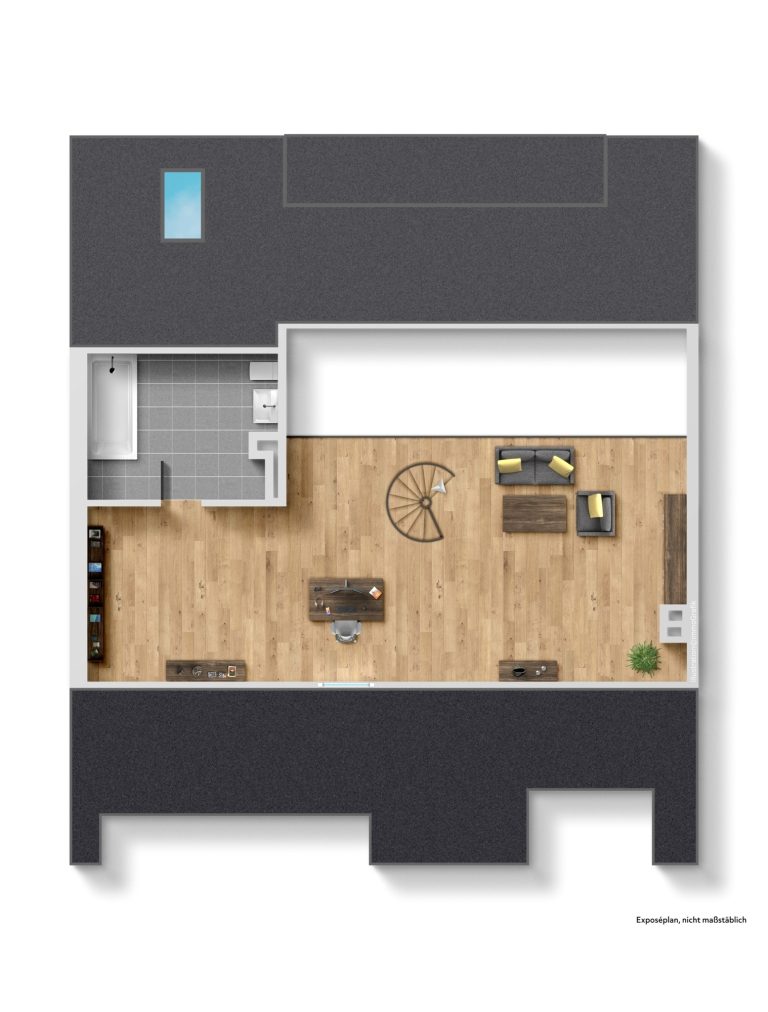 Immobilienangebot - Düsseldorf - Alle - Eller: Wohnen mit Weitblick - Großzügige Dachgeschosswohnung mit Galerie und drei Balkonen