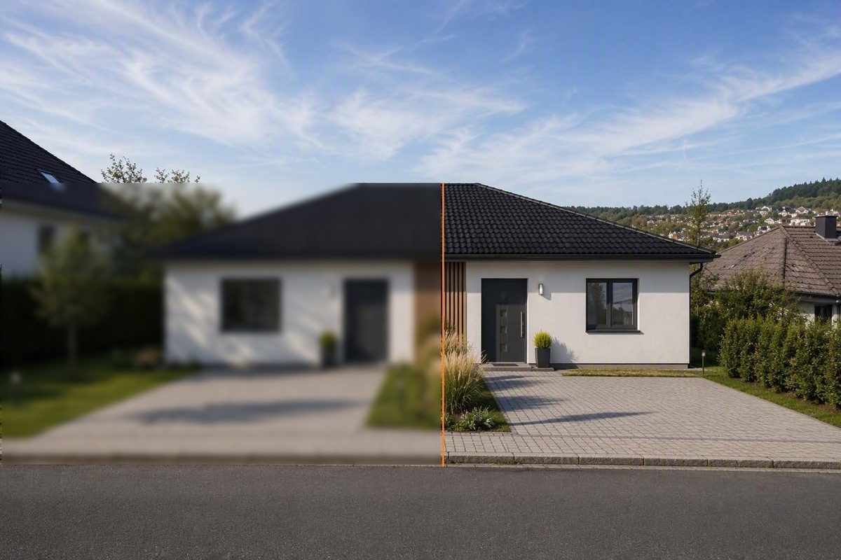 Vorderansicht Volksbank Trier Eifel Immobilien GmbH - Immobilienangebot - Mertesdorf - Alle - Neubau-Doppelhaushälfte in Mertesdorf – modernes Wohnen mit Grundstück