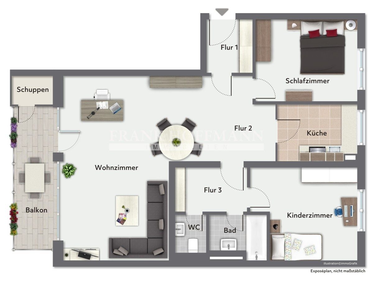 Immobilienangebot - Hamburg - Zins_Rendite - Vermietete 3-Zimmer-Wohnung mit Balkon und TG-Stellplatz in Hamburg-Rissen