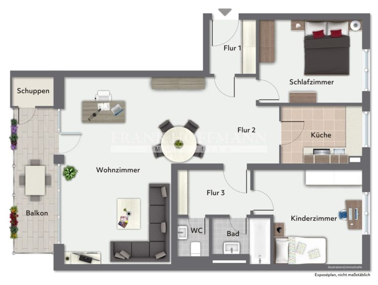 Immobilienangebot - Hamburg - Alle - Kapitalanlage in Hamburg-Rissen - Vermietete 3-Zimmer-Wohnung mit Balkon und TG-Stellplatz