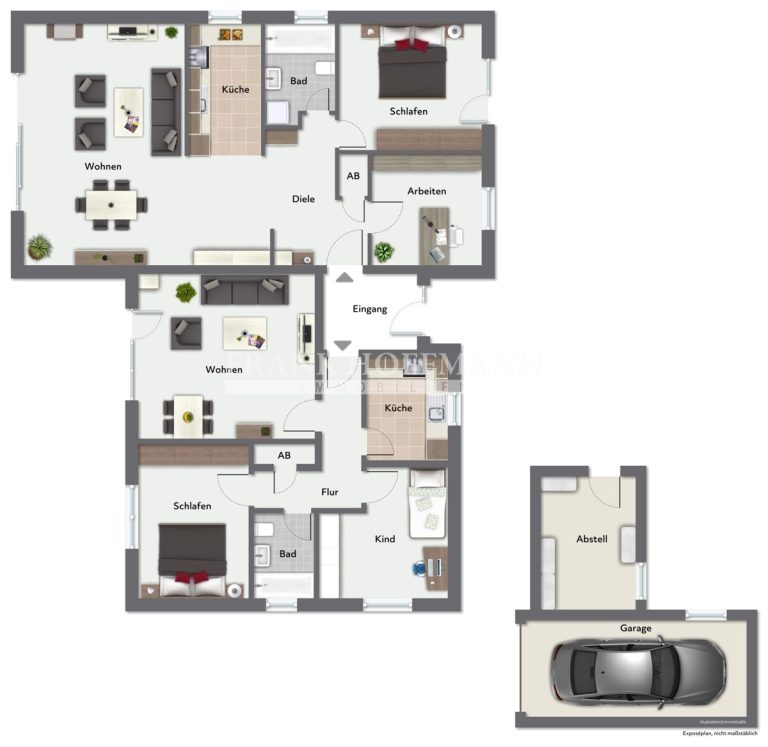 Immobilienangebot - Kaltenkirchen - Alle - Gepflegter Flachdachbungalow mit zwei Einheiten - hiervon eine vermietet in Kaltenkirchen