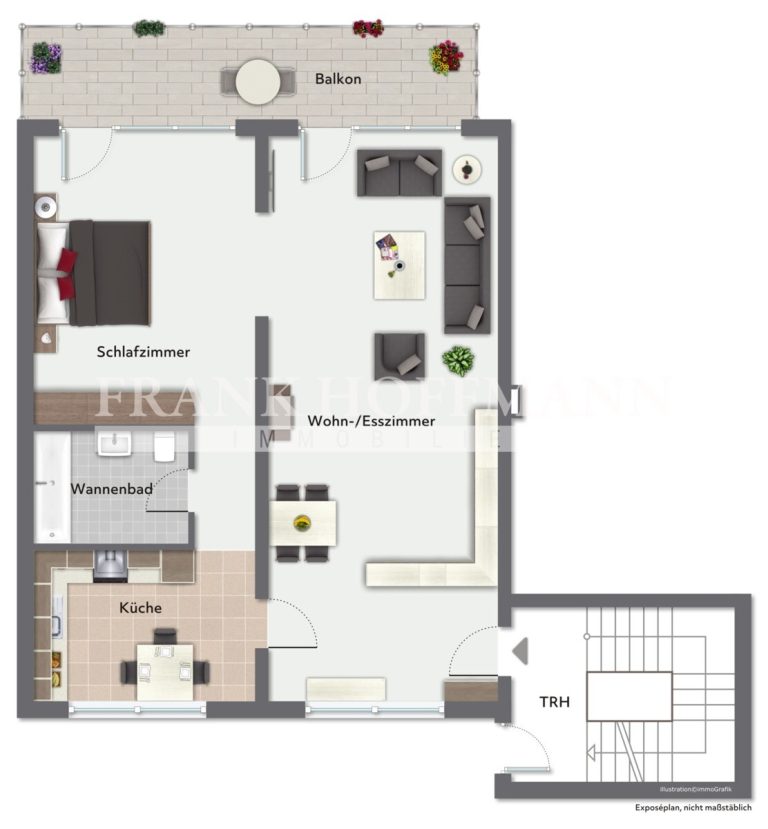 Immobilienangebot - Hamburg - Alle - 2-Zimmer-Wohnung mit viel Potenzial in Hamburg-Eimsbüttel - Balkon + 2 TG-Stellplätze