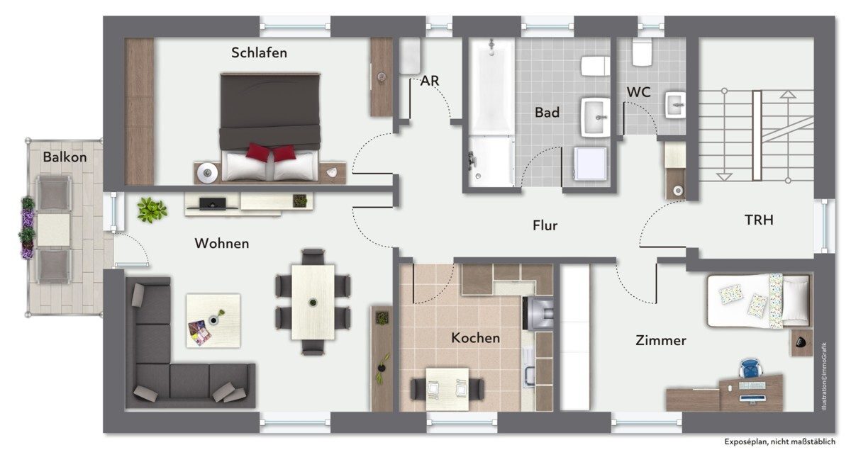 Immobilienangebot - Kaltenkirchen - Haus_Wohnung - Attraktive 3 Zimmer Wohnung mit Balkon im Herzen von Kaltenkirchen