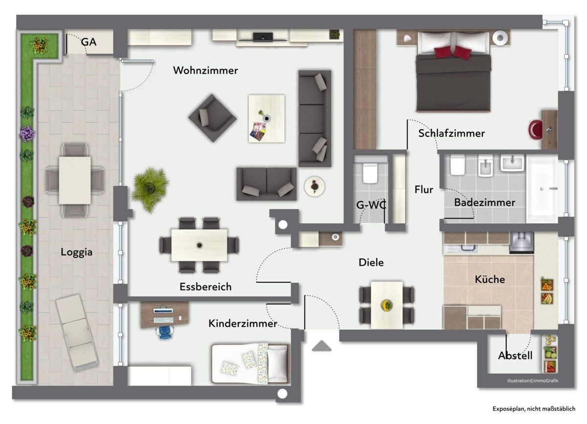 Immobilienangebot - Kaltenkirchen - Haus_Wohnung - Geräumige 3-Zimmer-Wohnung mit großzügigem Balkon in Kaltenkirchen