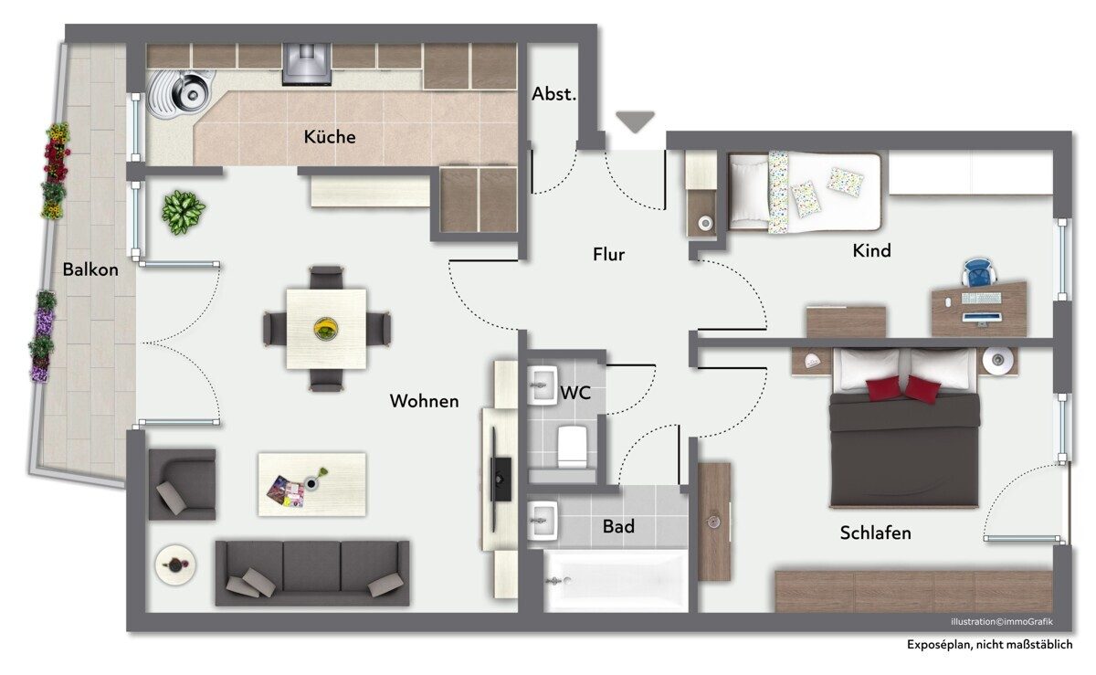 Immobilienangebot - Hamburg - Alle - Vermietete 2,5-Zimmer-Eigentumswohnung mit großem Balkon in Hamburg-Meiendorf!