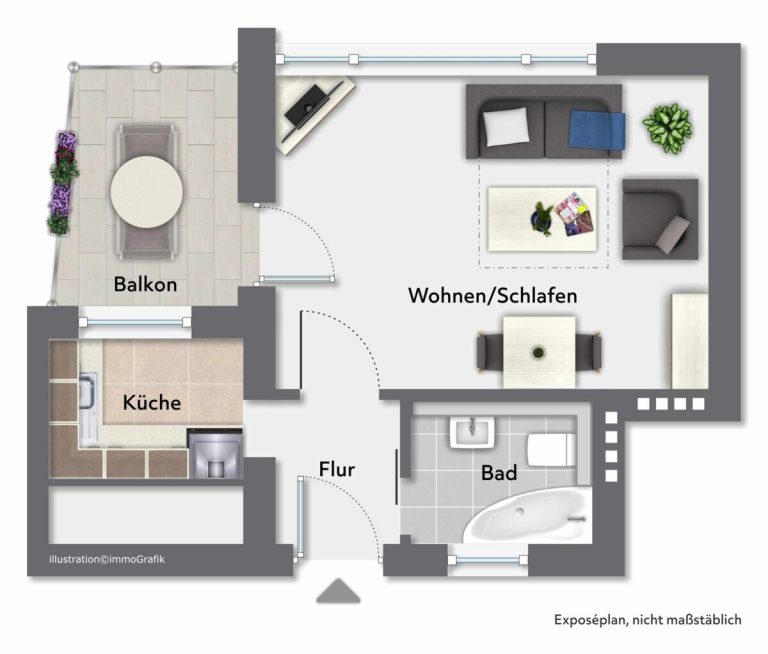 Immobilienangebot - Pinneberg - Alle - Kapitalanlage: Vermietete 1-Zimmer-Wohnung mit Balkon in Pinneberg!