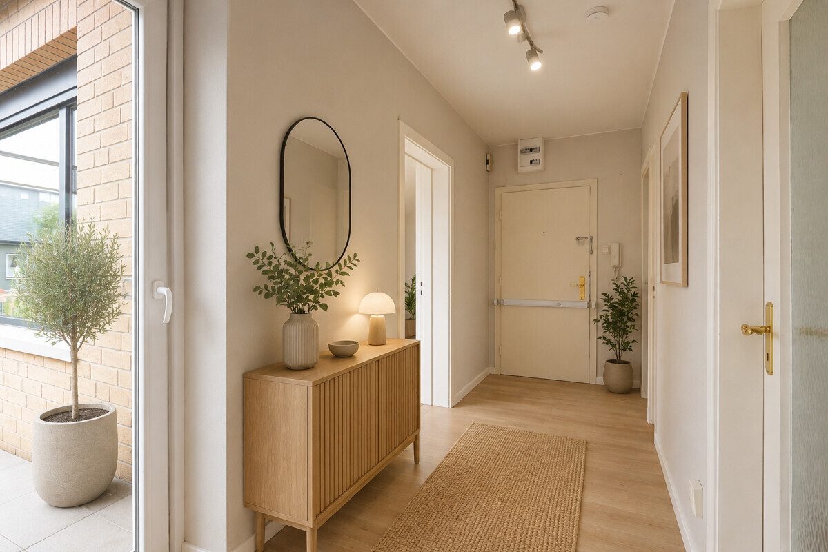 HOMESTAGING Flur (KI generiert) Immobilienangebot - Hamburg - Haus_Wohnung - Geräumige 2-Zimmer Wohnung mit Potenzial in Hamburg Farmsen-Berne