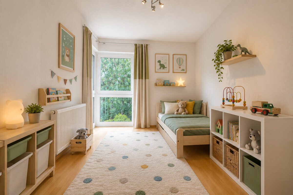 HOMESTAGING Kindzimmer möbliert (KI generiert) Immobilienangebot - Hamburg - Haus_Wohnung - Familienfreundliches Reihenendhaus im schönen Hamburg-Bramfeld.
