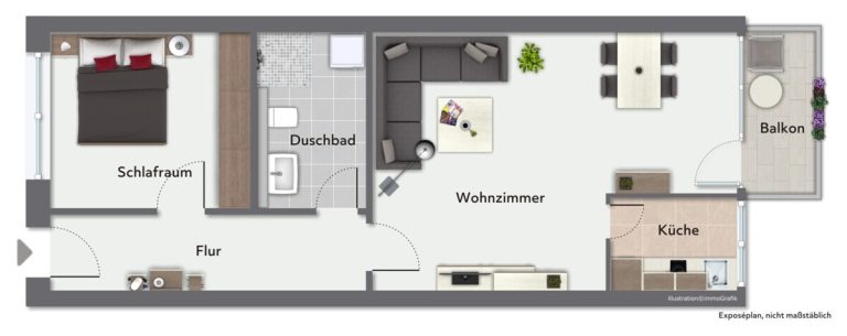 Immobilienangebot - Hamburg - Haus_Wohnung - Freie 1,5 Zimmer Wohnung mit TG-Stellplatz in Hamburg-Eidelstedt