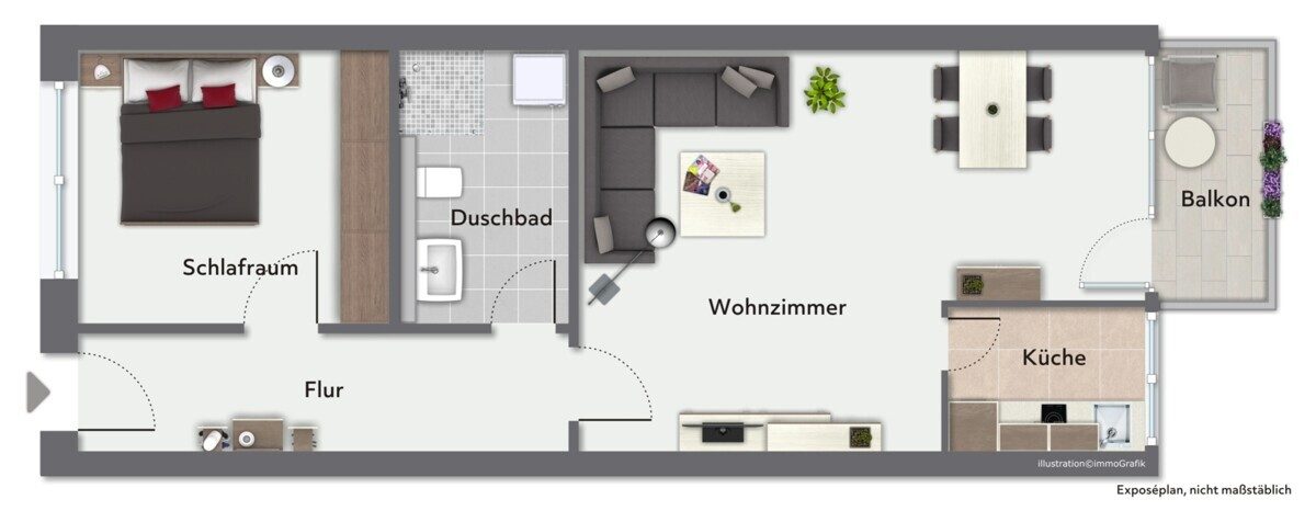 Grundriss Grundriss Immobilienangebot - Hamburg - Haus_Wohnung - Freie 1,5 Zimmer Wohnung mit TG-Stellplatz in Hamburg-Eidelstedt