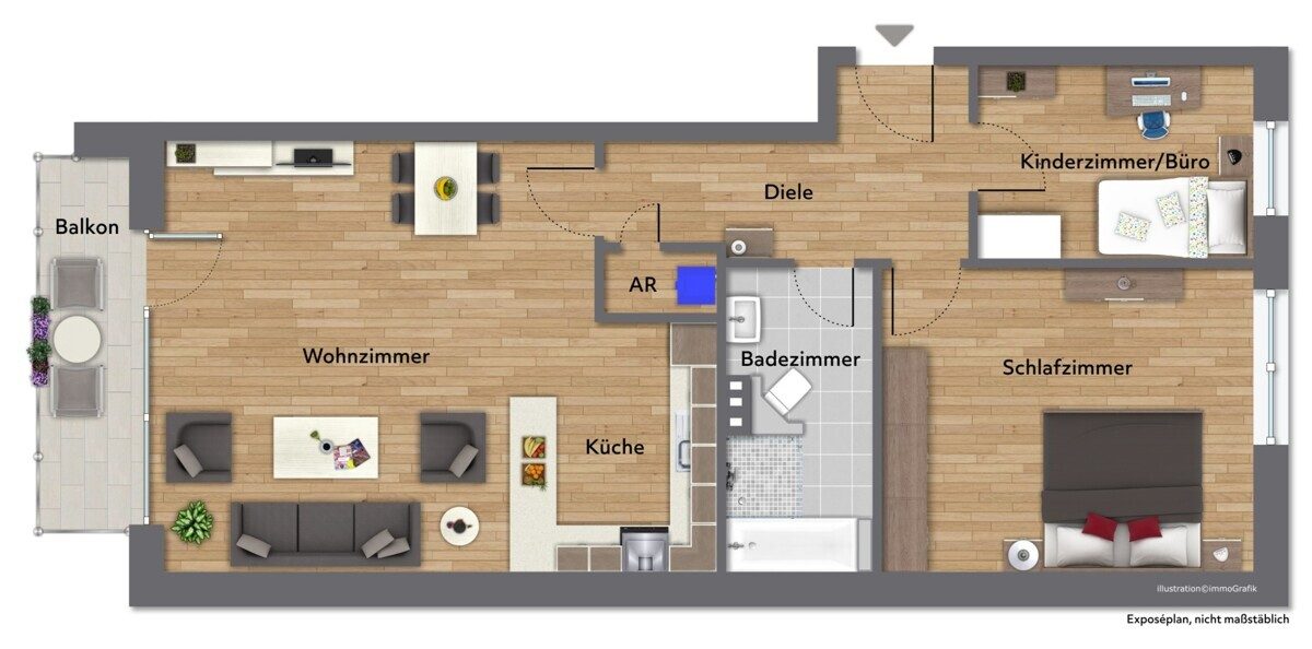 Immobilienangebot - Hamburg - Haus_Wohnung - Großzügige 3-Zimmer-Wohnung mit TG-Stellplatz & Alsternähe im grünen Hamburg-Alsterdorf