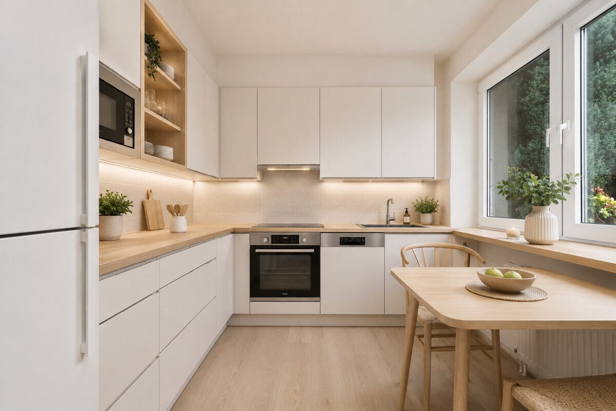 HOMESTAGING Küche (KI generiert) Immobilienangebot - Hamburg - Haus_Wohnung - Platzreiches Endreihenhaus mit 151,86m² Wohn- und Nutzfläche in Hamburg Poppenbüttel