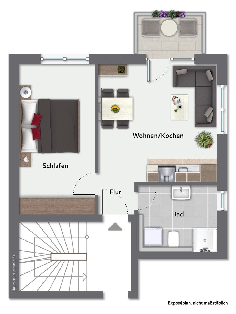 Immobilienangebot - Hamburg - Haus_Wohnung - Neubau: Zwei-Zimmer-Wohnung mit Balkon in ruhiger Seitenstraße von Meiendorf.