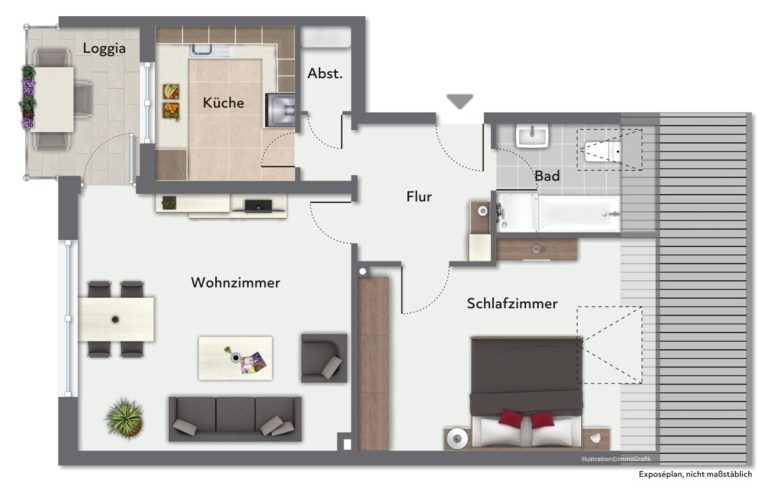 Immobilienangebot - Uetersen - Haus_Wohnung - Dachgeschosswohnung mit Stellplatz in ruhiger Lage von Uetersen