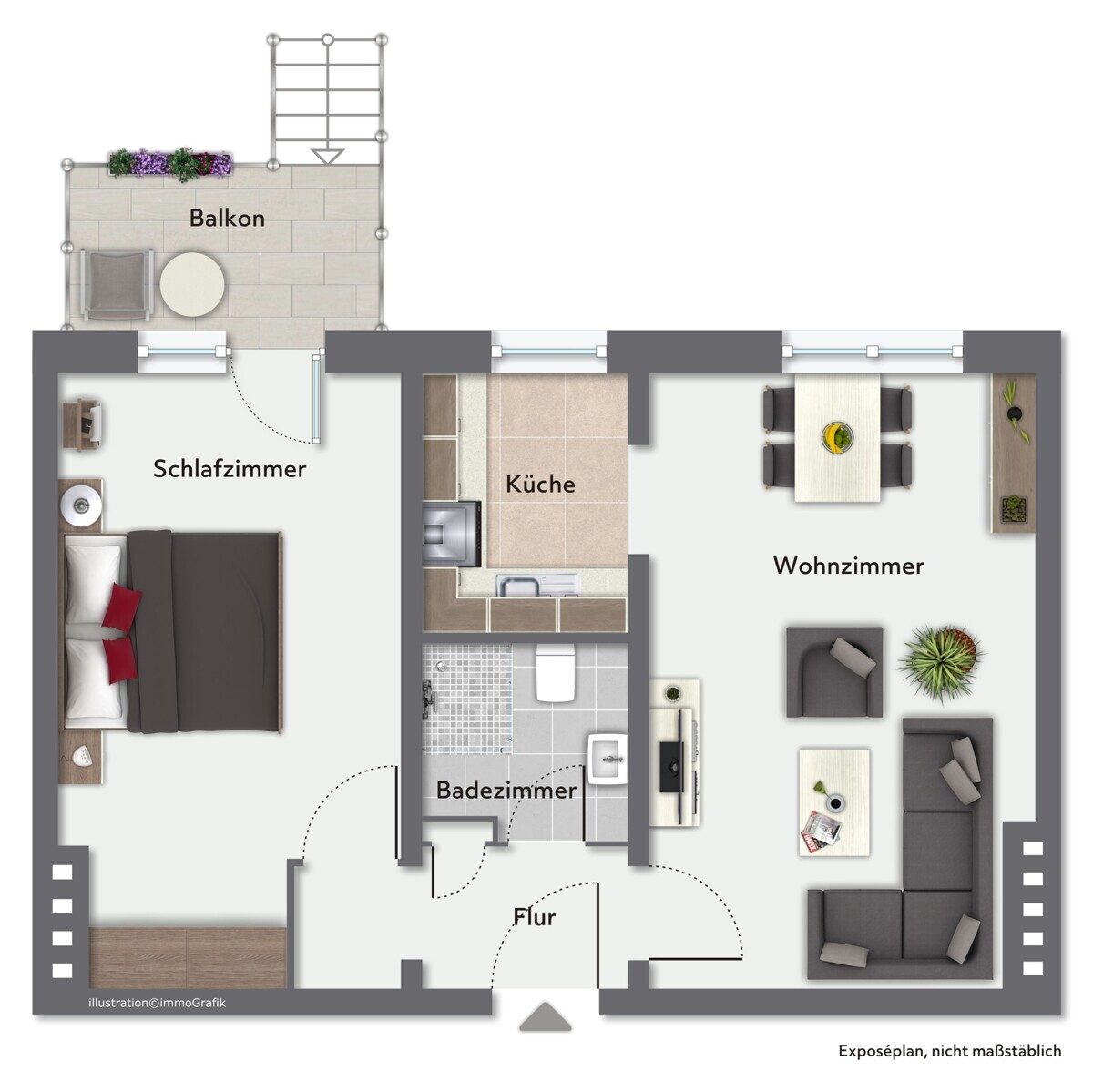 Immobilienangebot - Hamburg - Haus_Wohnung - Selbstnutzung oder Kapitalanlage – 2-Zi.-ETW mit Balkon in Hamburg-Eimsbüttel
