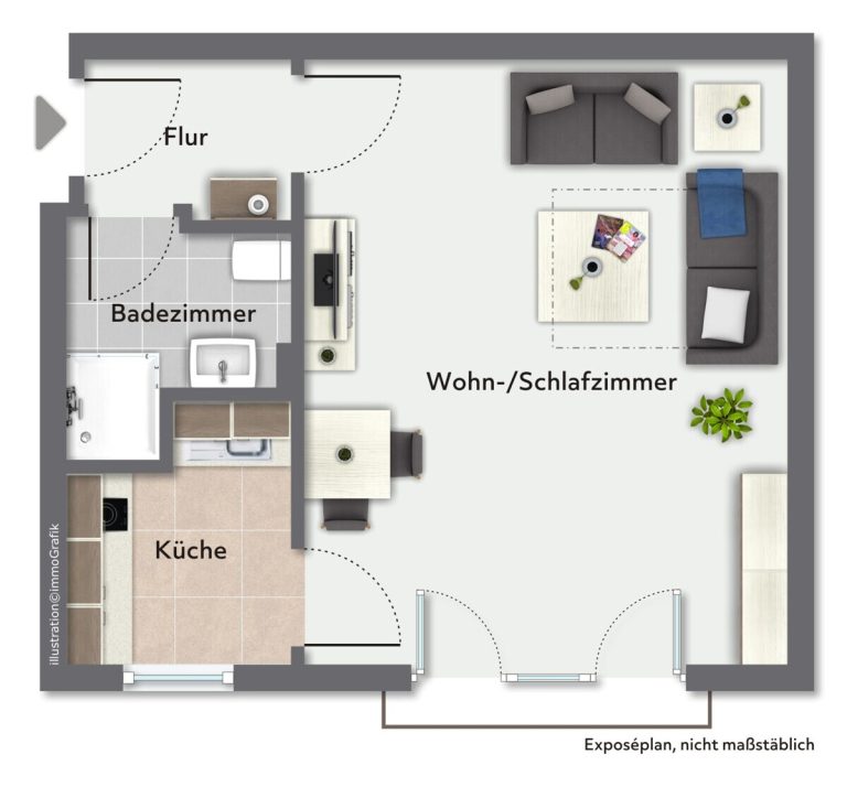 Immobilienangebot - Hamburg - Alle - Vermietete 1-Zimmer-Wohnung im beliebten Hamburg-Niendorf