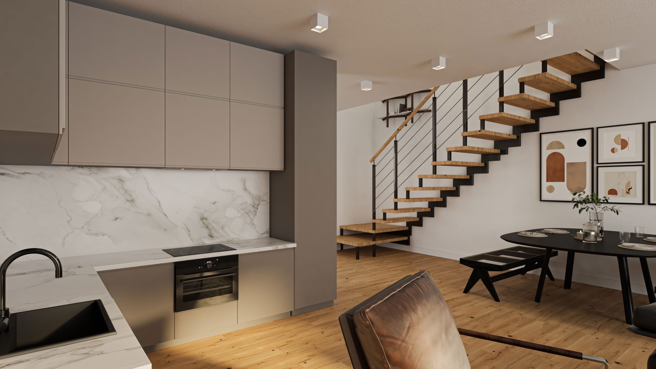 Küche Wohnung 3 Neubauprojekt Alpen Menzelen Volksbank Immobilien Niederrhein GmbH