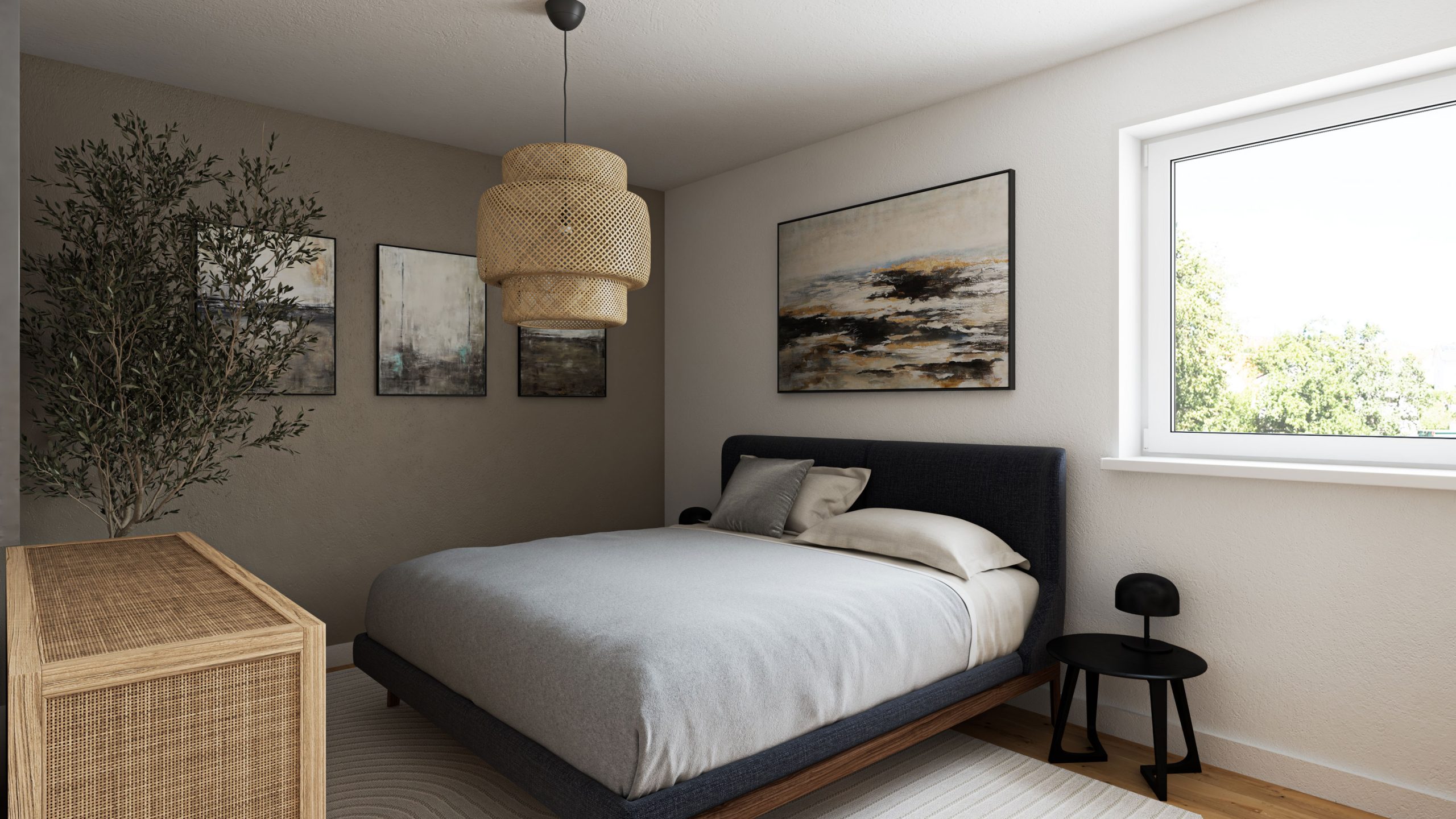 Schlafzimmer Wohnung 2 Neubauprojekt Alpen-Menzelen Volksbank Immobilien Niederrhein