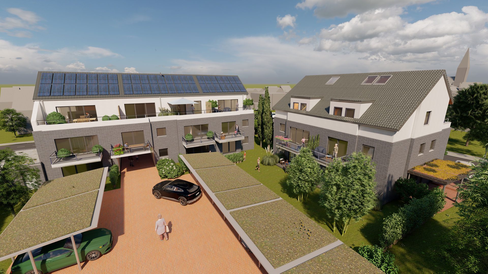 Rückansicht Neubauprojekt Alpen-Menzelen Volksbank Immobilien Niederrhein GmbH