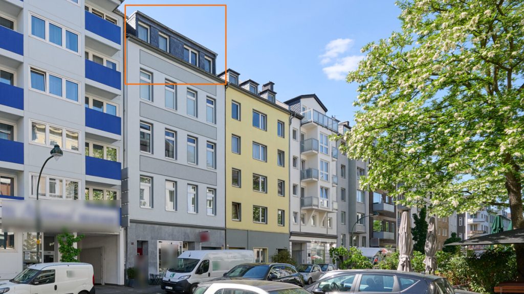 Volksbank Immobilien Niederrhein GmbH - Immobilienangebot - Düsseldorf - Alle - Über den Dächern von Düsseldorf-Pempelfort! Maisonettewohnung mit Aufzug und zwei Bädern!