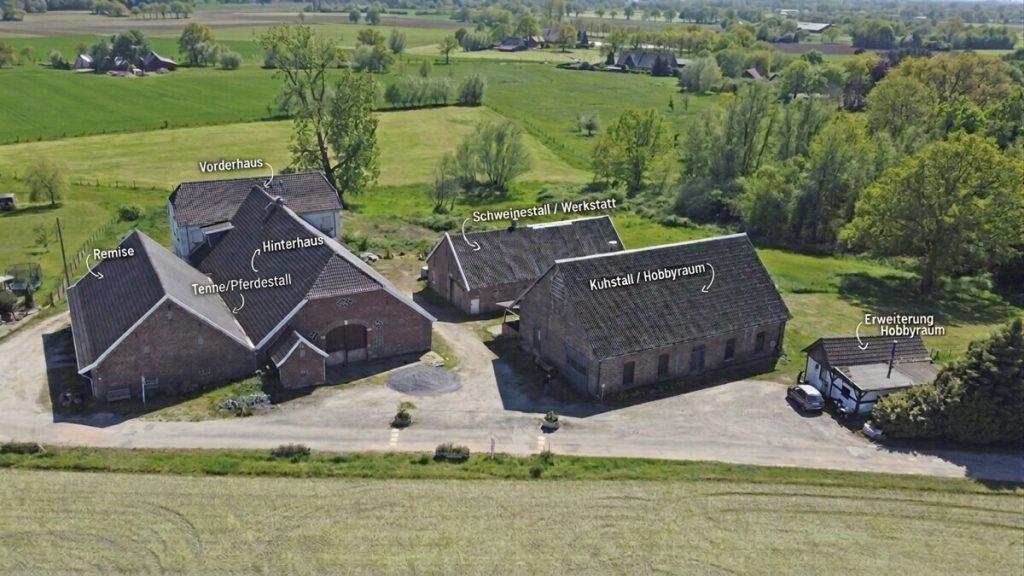 Volksbank Immobilien Niederrhein GmbH - Immobilienangebot - Hamminkeln - Alle - Historisches Gutshaus auf ehemaligem Freihof – außergewöhnliches Anwesen mit Weitblick über Brünen